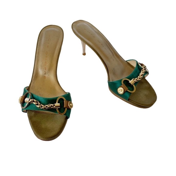 Vintage Luis Onofre Satin Chain Detail Mules 37 - Picture 3 of 4